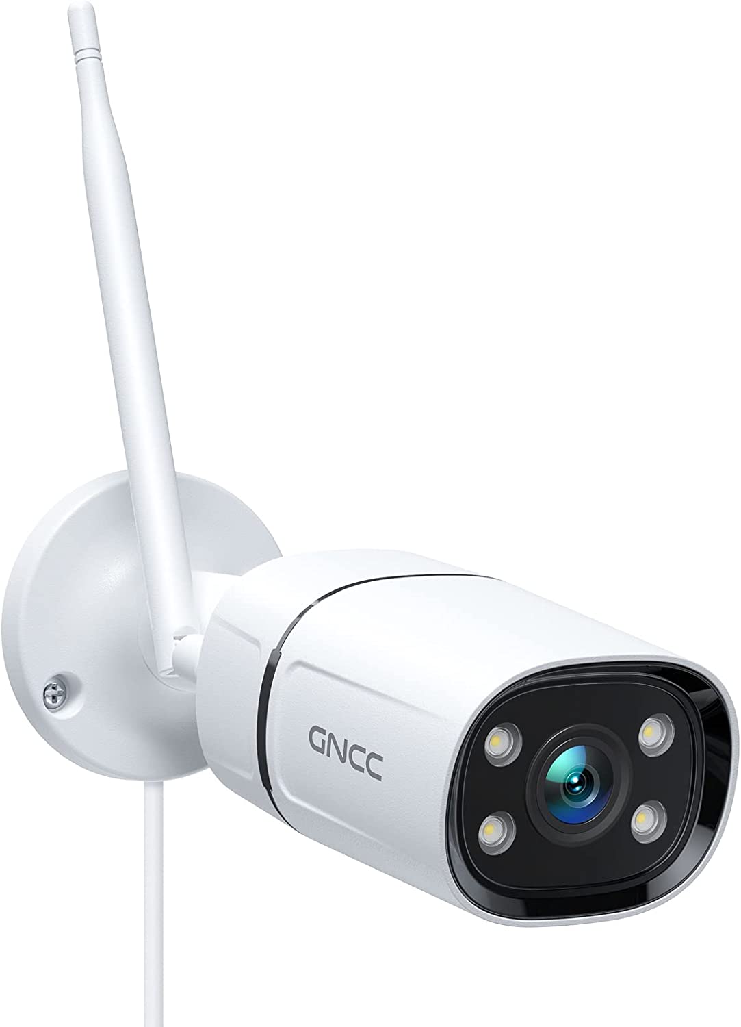 GNCC Cámara de seguridad inalámbrica para exteriores, cámara de vigilancia  WiFi 1080P con visión nocturna a color, IP66 resistente a la intemperie