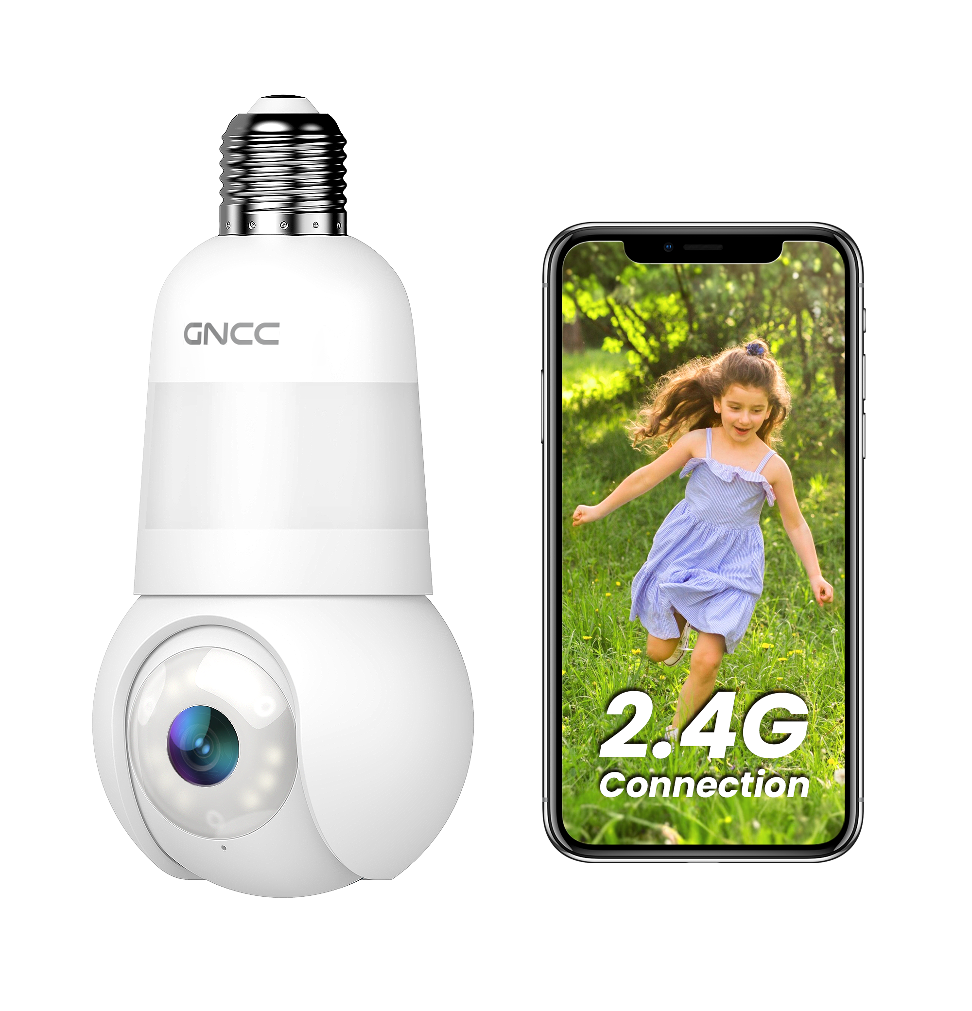 GNCC L1 2K Light Bulb Security Camera