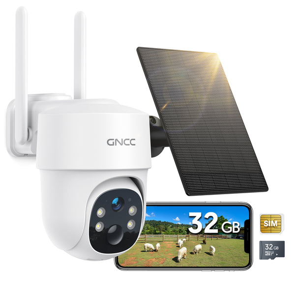 GNCC W3 4G LTE Cellular Wireless Outdoor Security Camera