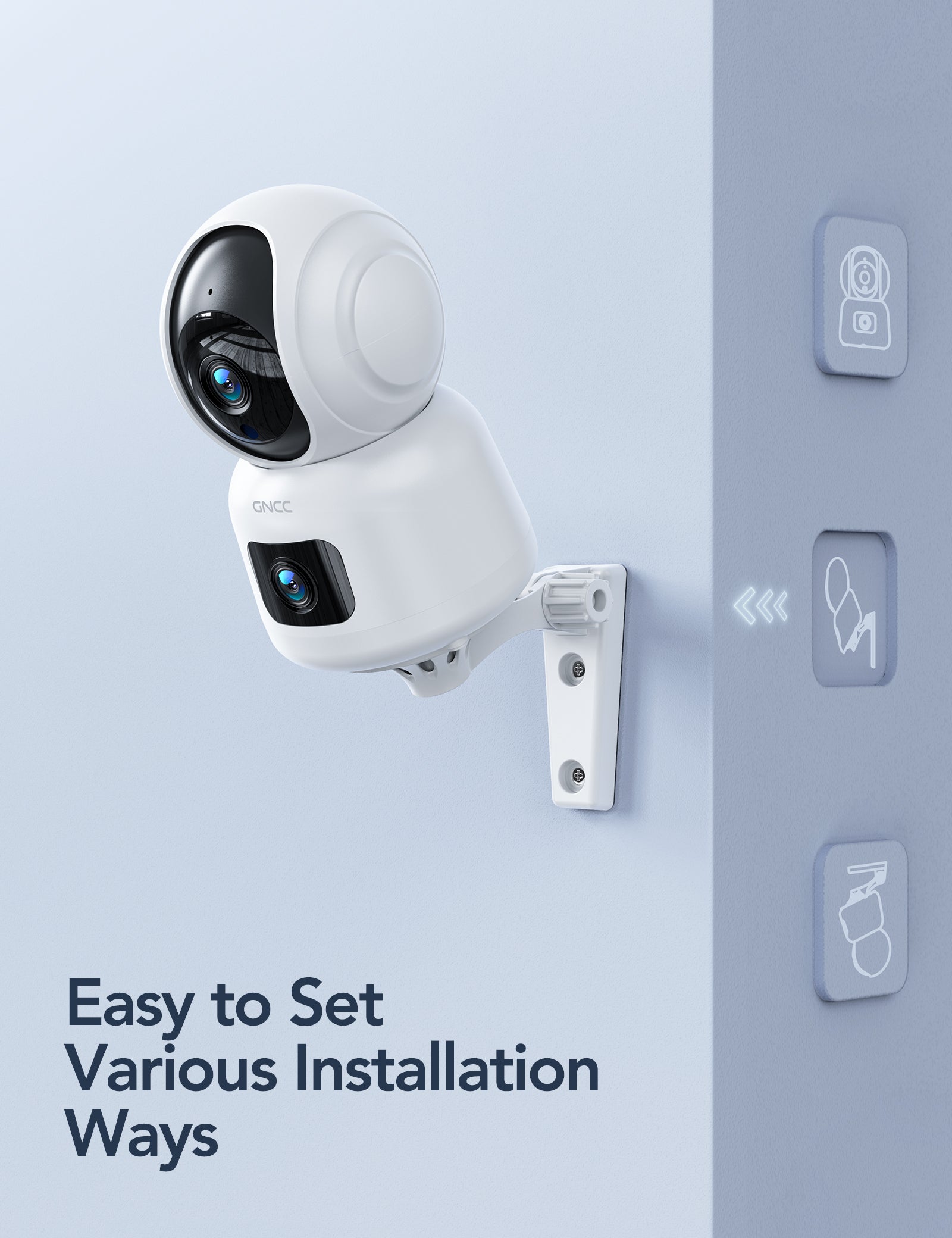 GNCC P4 1080P Baby Monitor with Dual Cameras for Home Security