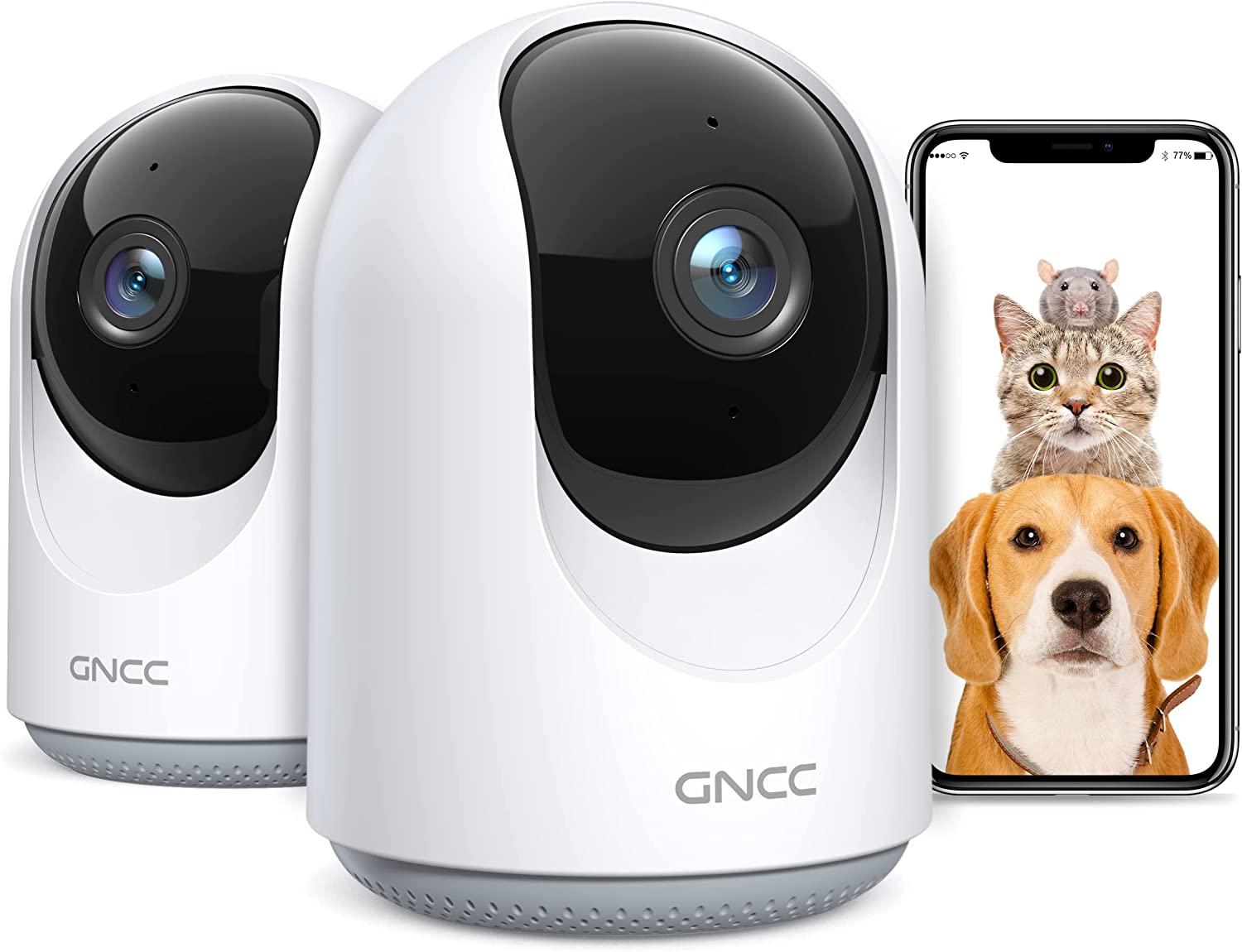 GNCC P1 1080P Indoor Security Camera with Night Vision for Baby/Pet